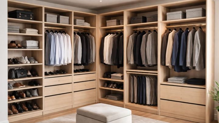 découvrez les dressings lapeyre et cintres velours, la solution idéale pour un vestiaire pratique et élégant dédié à l'homme moderne.